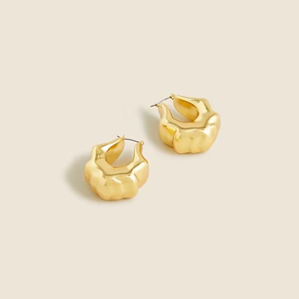 J.Crew Lightweight Sculpted Hoop Earrings - Picture 3 of 6